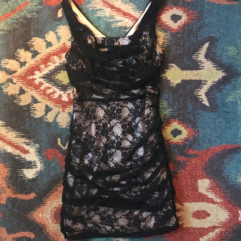Express Lace Overlay Dress